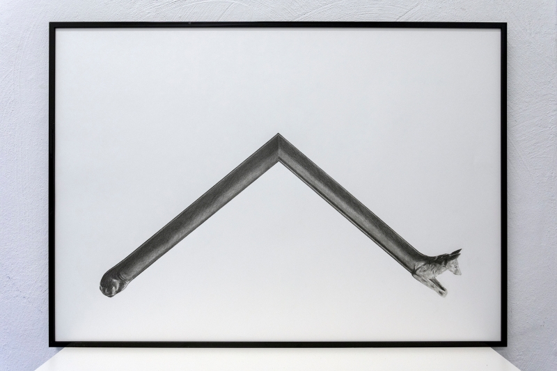 吳權倫「牧羊犬與其他 」創作作品：《A-FRame》，紙、鉛筆，59.4X84 cm，2018